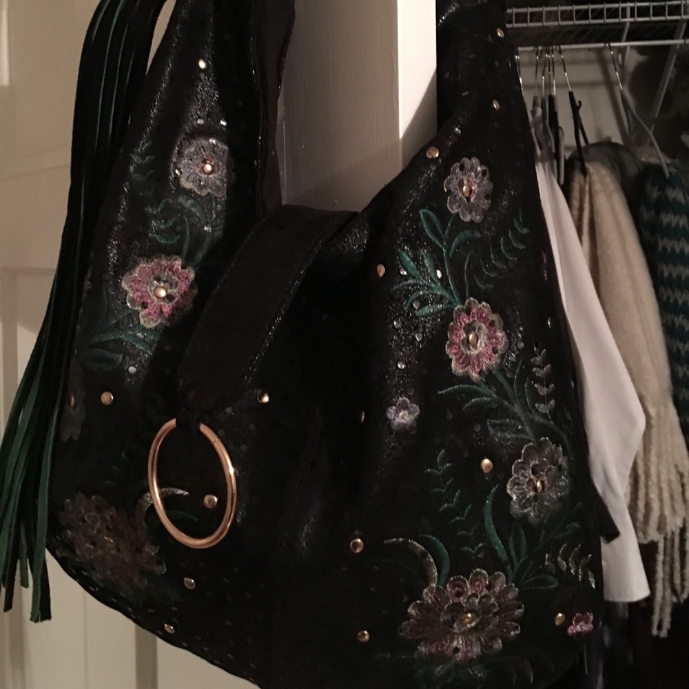 Black Floral Free People Bag